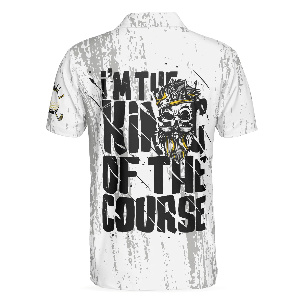 Golf Men Polo Shirt, Black And White Skull, I'm The King Of The Course Golf Shirt For Men - Perfect Gift For Golfers, Golf Lovers - Amzanimalsgift