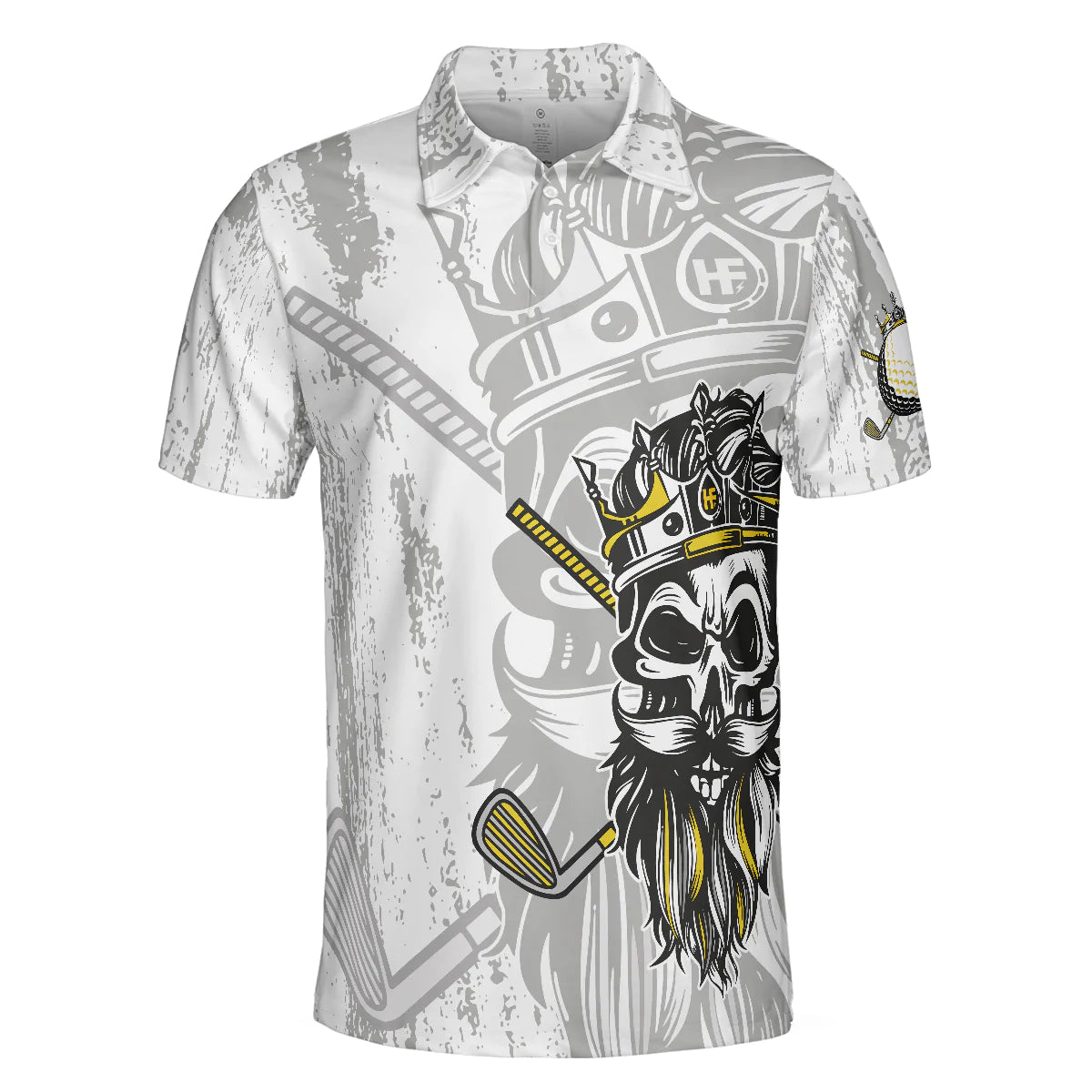 Golf Men Polo Shirt, Black And White Skull, I'm The King Of The Course Golf Shirt For Men - Perfect Gift For Golfers, Golf Lovers - Amzanimalsgift