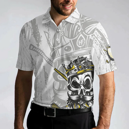 Golf Men Polo Shirt, Black And White Skull, I'm The King Of The Course Golf Shirt For Men - Perfect Gift For Golfers, Golf Lovers - Amzanimalsgift