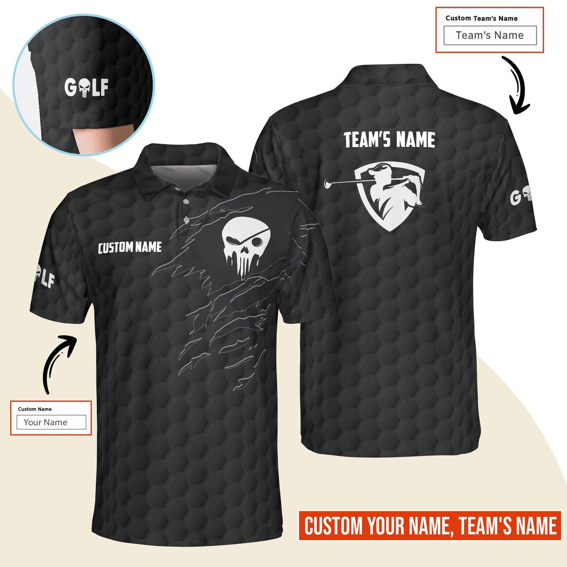 Golf Men Polo Shirt Custom Name - Golf Team Personalized Polo Shirt For Men - Gift For Golfers, Friend, Family - Amzanimalsgift