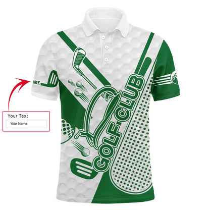 Golf Men Polo Shirt - Custom Name Green Golf Club Apparel Men Polo Shirt - Personalized Gift For Golf Lover, Male, Husband, Team, Best Father's day - Amzanimalsgift