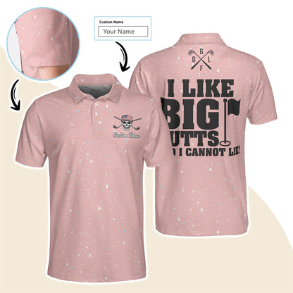 Golf Men Polo Shirt Custom Name - I Like Big Putts And I Cannot Lie Personalized Polo Shirt For Men - Gift For Golfers, Friend, Family - Amzanimalsgift