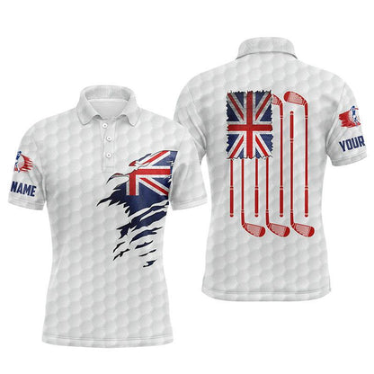 Golf Men Polo Shirt - Custom Name New Zealand Flag, Vintage Golf Clubs Apparel - Personalized Gift For Golf Lover, Team, Husband, Patriotic - Amzanimalsgift