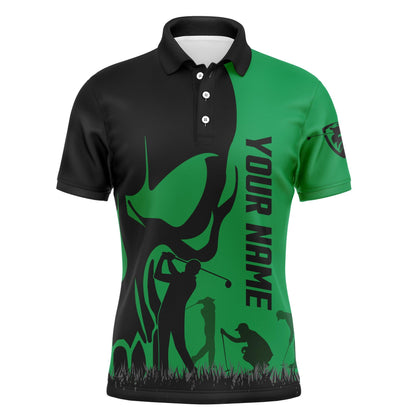 Golf Men Polo Shirt - Custom Name Skull Multicolor Apparel Men Polo Shirt - Perfect Polo Shirt For Men, Golfers - Amzanimalsgift