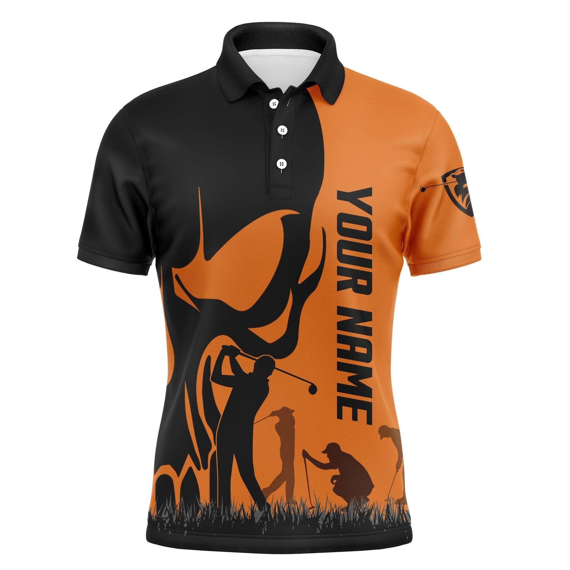 Golf Men Polo Shirt - Custom Name Skull Multicolor Apparel Men Polo Shirt - Perfect Polo Shirt For Men, Golfers - Amzanimalsgift