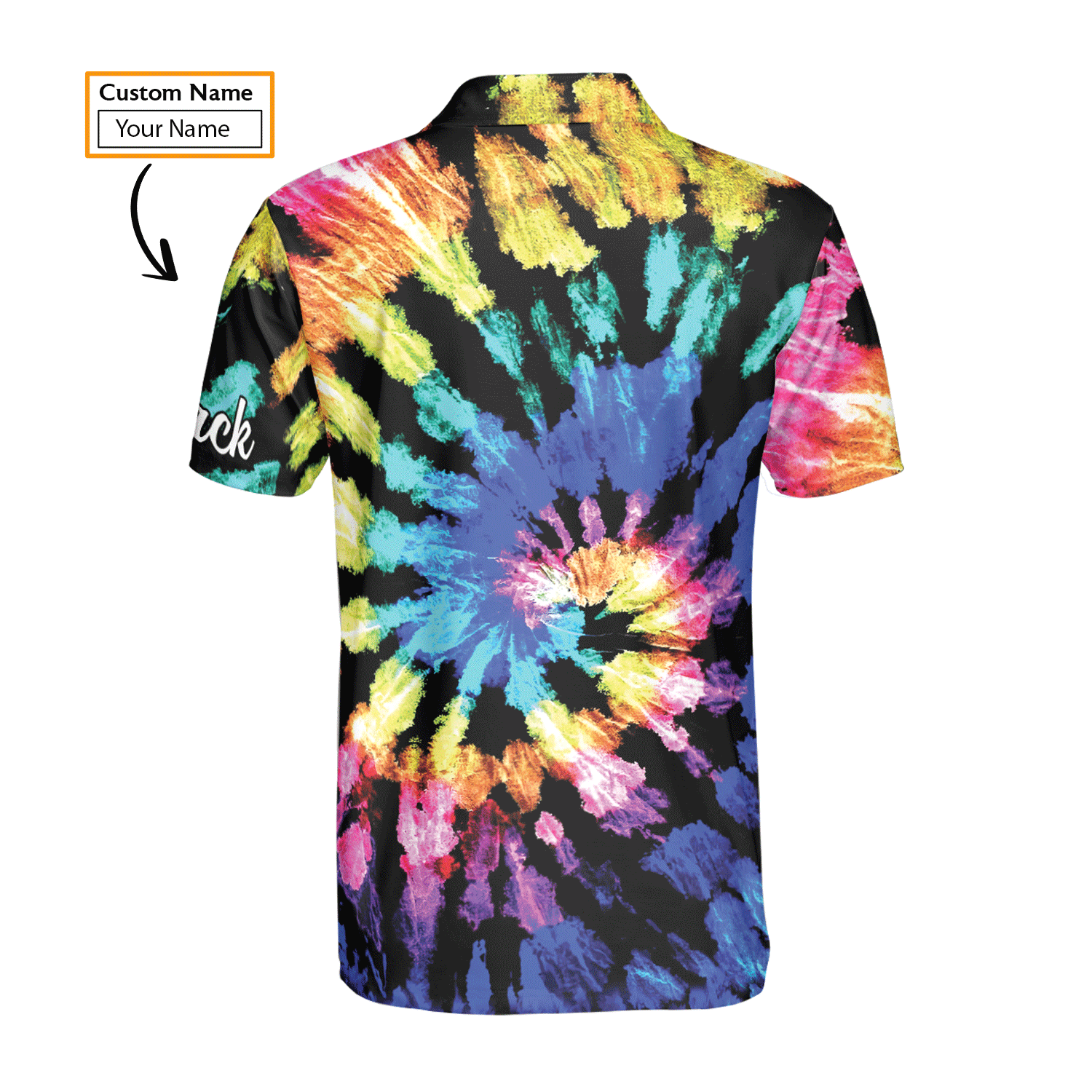 Golf Men Polo Shirt - Custom Name Tie Dye Pattern Apparel - Personalized Gift For Golf Lover, Men, Husband, Team, Boyfriend - Amzanimalsgift