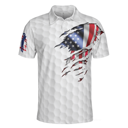 Golf Men Polo Shirt, Golf American Flag Polo Shirt, Patriotic Golf Shirt For Men - Best Gift For Golfers, Golf Lovers - Amzanimalsgift