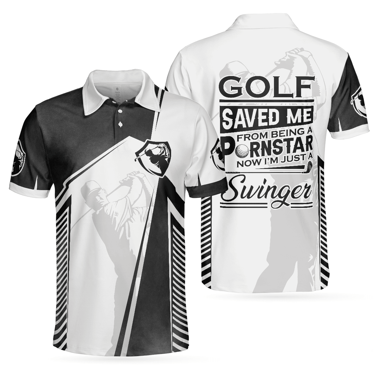 Golf Men Polo Shirt, Golf Saved Me From Being A Pornstar Polo Shirt, Funny Golf Shirt For Men - Gift For Golfers, Golf Lovers - Amzanimalsgift