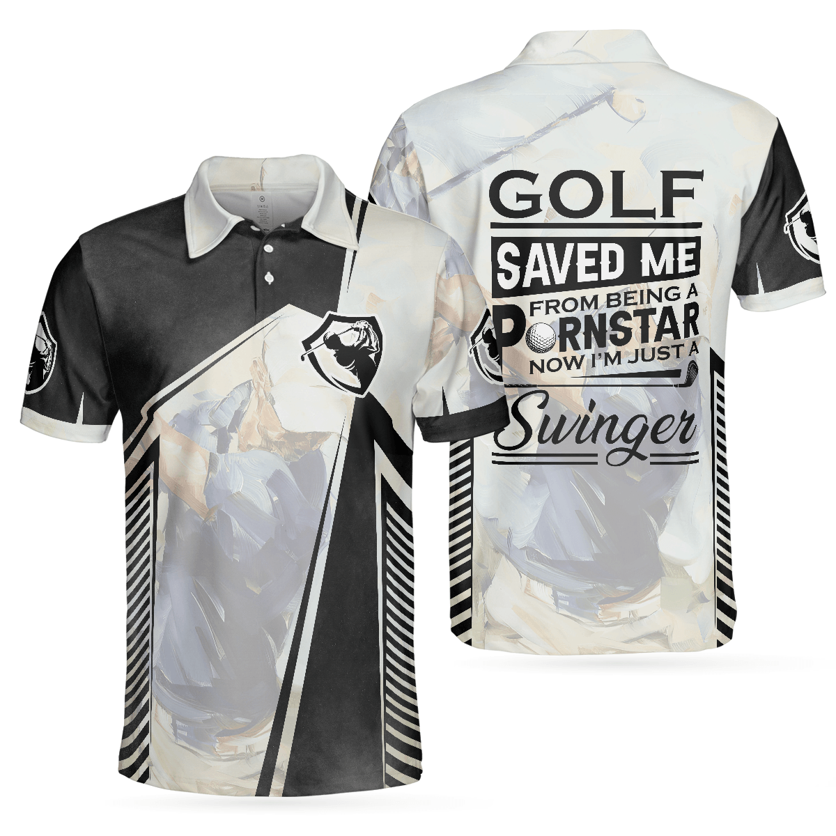 Golf Men Polo Shirt, Golf Saved Me Golfing Polo Shirt, Best Golf Shirt For Men - Perfect Gift For Golfers, Golf Lovers - Amzanimalsgift