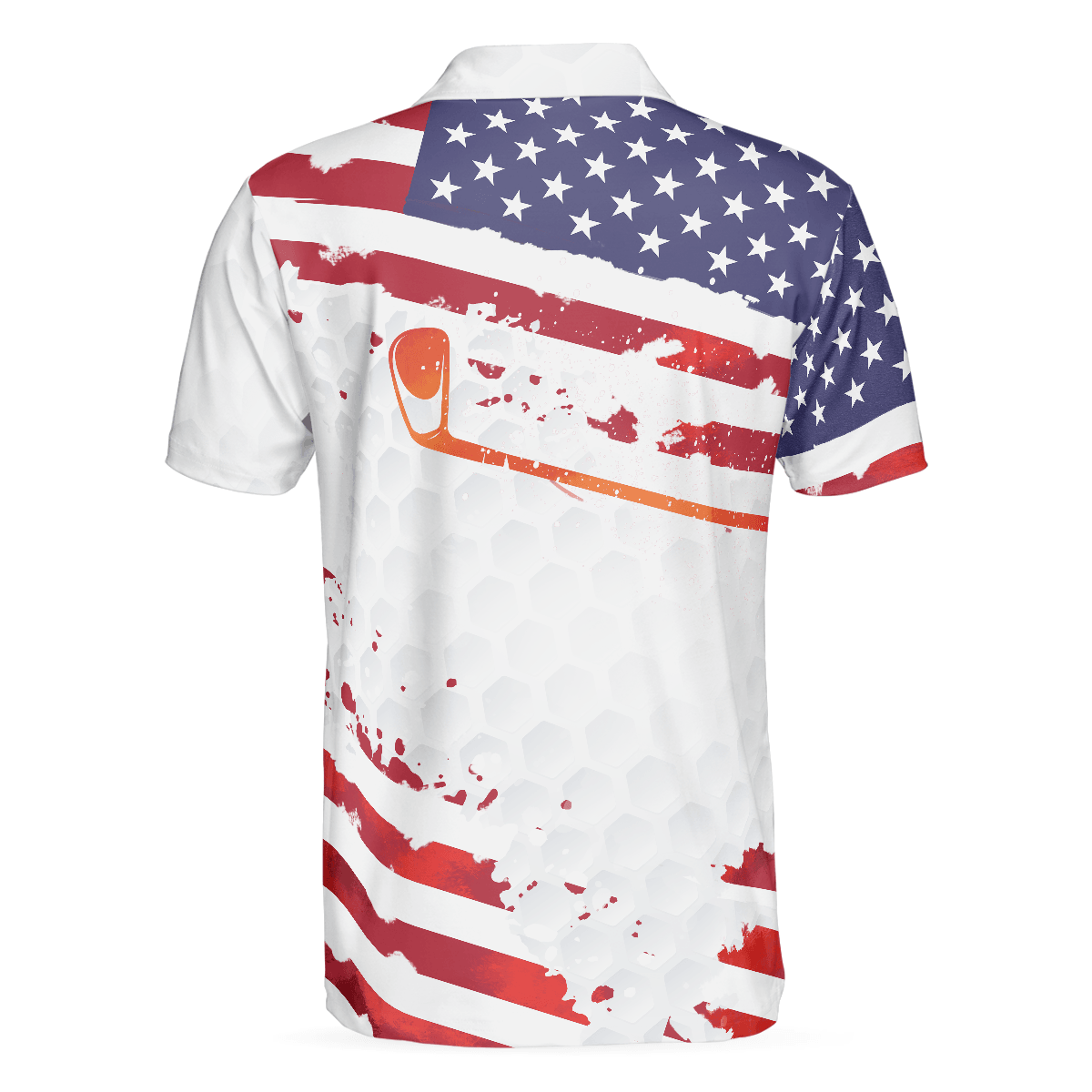 Golf Men Polo Shirt, Golf Swing Abstract with American Flag Independence Day Polo Shirts For Men, 4th Of July Gift For Golfers, Golf Team Lovers - Amzanimalsgift
