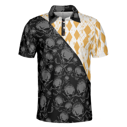 Golf Men Polo Shirt, Golf The Only Sport Where You Can Drink & Drive Polo Shirt, Skull Drinking Polo Shirt For Men, Golfers - Amzanimalsgift