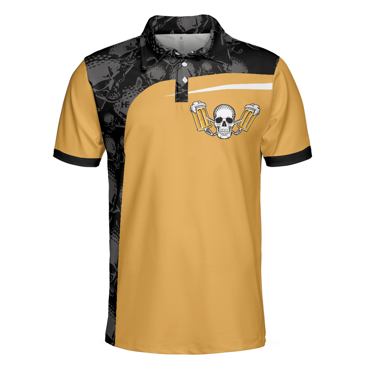 Golf Men Polo Shirt, Golf The Only Sport Where You Can Drink & Drive Polo Shirt, Skull Drinking Polo Shirt For Men, Golfers - Amzanimalsgift