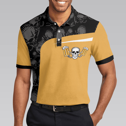 Golf Men Polo Shirt, Golf The Only Sport Where You Can Drink & Drive Polo Shirt, Skull Drinking Polo Shirt For Men, Golfers - Amzanimalsgift