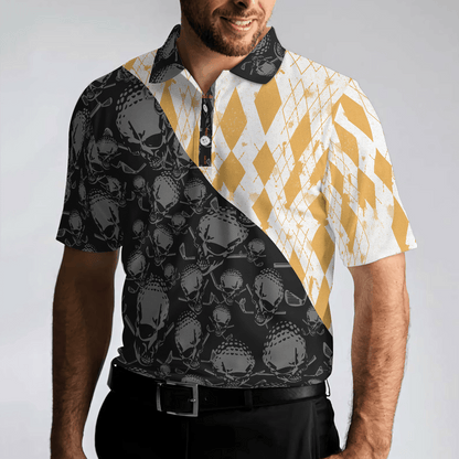 Golf Men Polo Shirt, Golf The Only Sport Where You Can Drink & Drive Polo Shirt, Skull Drinking Polo Shirt For Men, Golfers - Amzanimalsgift