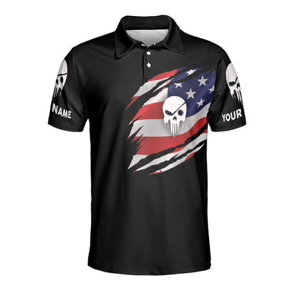 Golf Men Polo Shirt, Golfer Custom Name Shirts For Men, Golf The Most Important Shot Shirts, Patriotic American Flag Men's Short Sleeve Polo Shirt - Amzanimalsgift