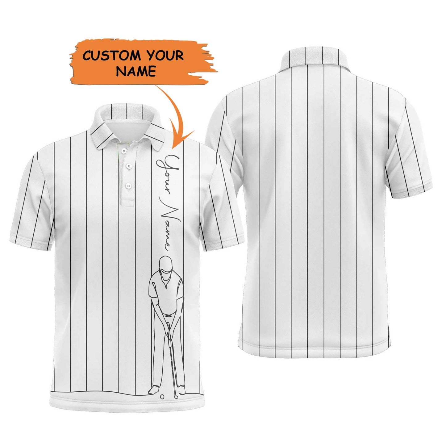 Golf Men Polo Shirt - Multicolor Stripe Pattern Custom Name Apparel - Personalized Gift For Golf Lover, Team, Male Players, Golfer - Amzanimalsgift