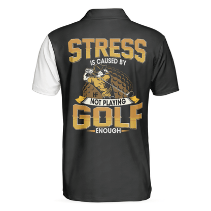 Golf Men Polo Shirt, Stress Is Caused Polo Shirt, Best Argyle Pattern Golf Shirt For Men, Colorful Golf Shirt - Perfect Gift For Men, Golfers - Amzanimalsgift