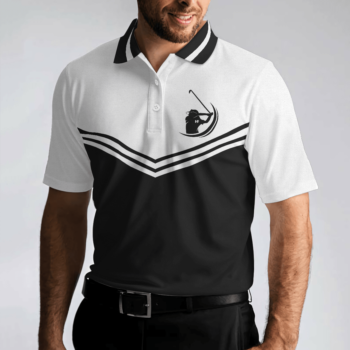 Golf Men Polo Shirt, Swing Hard In Case You Hit It Short Sleeve Polo Shirt, Best Polo Shirts For Men - Perfect Gift For Men, Golfers - Amzanimalsgift