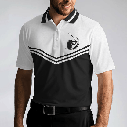 Golf Men Polo Shirt, Swing Hard In Case You Hit It Short Sleeve Polo Shirt, Best Polo Shirts For Men - Perfect Gift For Men, Golfers - Amzanimalsgift