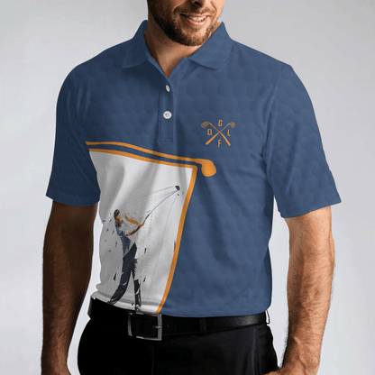 Golf Men Polo Shirt, Swing Swear Drink And Repeat Golf Polo Shirt, Blue And White Golf Polo Shirt, Funny Golf Shirt - Perfect Gift For Men, Golfers - Amzanimalsgift
