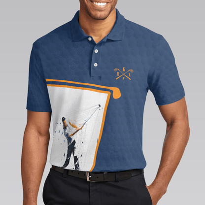 Golf Men Polo Shirt, Swing Swear Drink And Repeat Golf Polo Shirt, Blue And White Golf Polo Shirt, Funny Golf Shirt - Perfect Gift For Men, Golfers - Amzanimalsgift