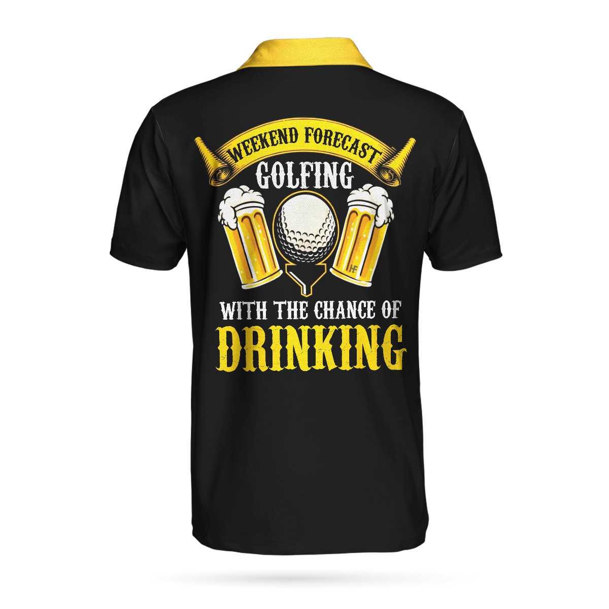 Golf Men Polo Shirts - Beer And Golf Weekend Forcast Golfing With The Change Of Drinking Men Polo Shirts - Perfect Gift For Men, Golfers, Golf Lover - Amzanimalsgift