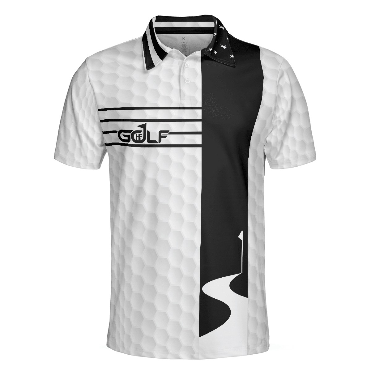 Golf Men Polo Shirts, Black And White Polo Shirts, Faith Family Fairways American Flag Golf Shirt For Men, Gift For Golfers, Golf Lovers - Amzanimalsgift