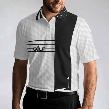 Golf Men Polo Shirts, Black And White Polo Shirts, Faith Family Fairways American Flag Golf Shirt For Men, Gift For Golfers, Golf Lovers - Amzanimalsgift