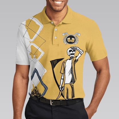 Golf Men Polo Shirts - Funny Skeleton Argyle Pattern You Know What Rhymes With Golf Beer Golf Men Polo Shirts - Perfect Gift For Men, Golfers - Amzanimalsgift