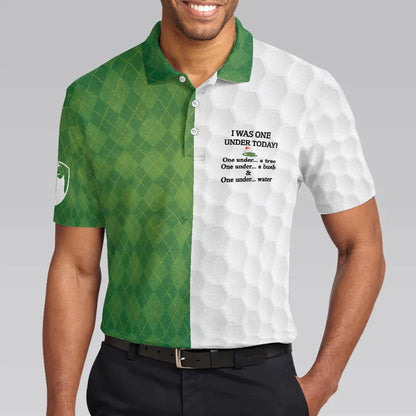 Golf Men Polo Shirts - Golf Green Argyle Pattern I Was One Under Today Men Polo Shirts - Perfect Gift For Men, Golfers, Golf Lover, Male Players - Amzanimalsgift