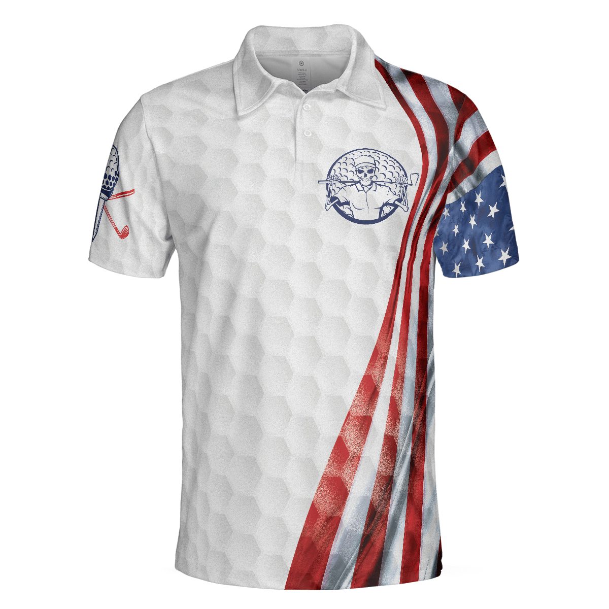 Golf Men Polo Shirts - Golf Pattern Skeleton Golfer American Flag The Day I Stop Golfing Men Polo Shirts - Perfect Gift For Men, Golfers, Golf Lover - Amzanimalsgift