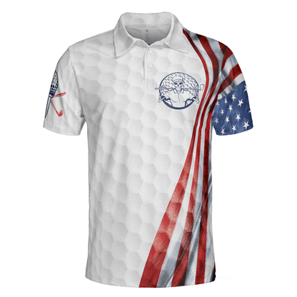Golf Men Polo Shirts - Golf Pattern Skeleton Golfer American Flag The Day I Stop Golfing Men Polo Shirts - Perfect Gift For Men, Golfers, Golf Lover - Amzanimalsgift