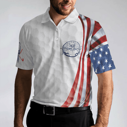 Golf Men Polo Shirts - Golf Pattern Skeleton Golfer American Flag The Day I Stop Golfing Men Polo Shirts - Perfect Gift For Men, Golfers, Golf Lover - Amzanimalsgift