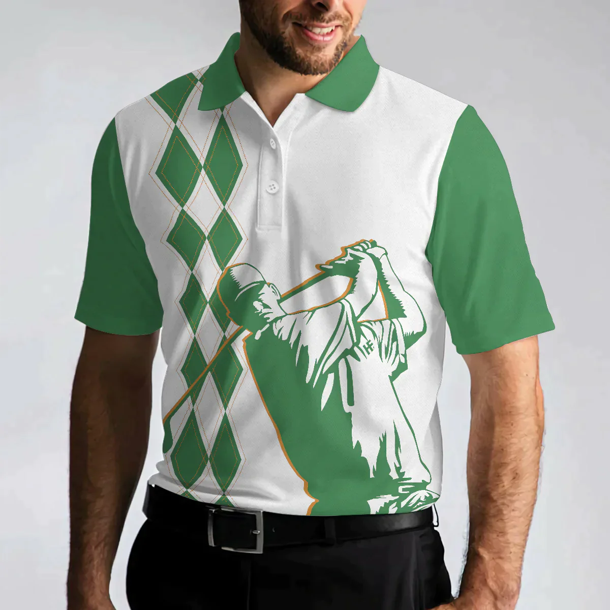 Golf Men Polo Shirts - Green Argyle Pattern I Play Golf And I Forget Things Men Polo Shirts - Perfect Gift For Men, Golfers, Golf Lover - Amzanimalsgift