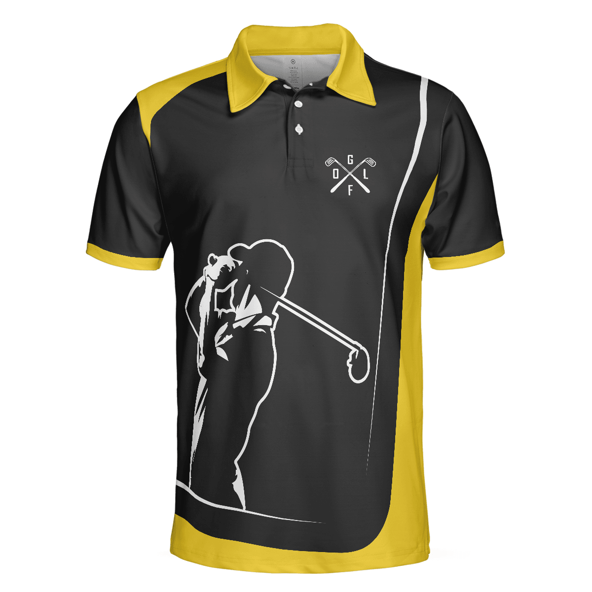 Golf Men Polo Shirts - Vintage Golf Best Papa By Par Black Yellow Background Men Polo Shirts, Golf Shirt For Men - Perfect Gift For Men, Golfers - Amzanimalsgift