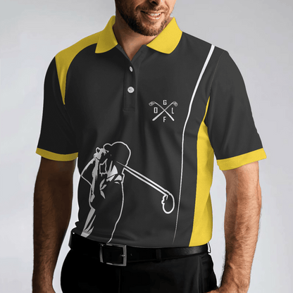 Golf Men Polo Shirts - Vintage Golf Best Papa By Par Black Yellow Background Men Polo Shirts, Golf Shirt For Men - Perfect Gift For Men, Golfers - Amzanimalsgift
