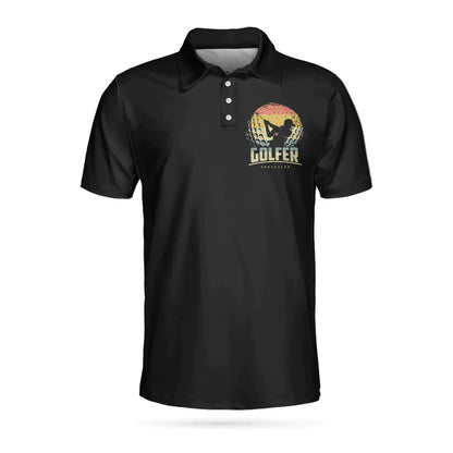 Golf Men Polo Shirts - Vintage Golf Golf Ball I Play Too Much Black Background Men Polo Shirts, Golf Shirt For Men - Perfect Gift For Men, Golfers - Amzanimalsgift
