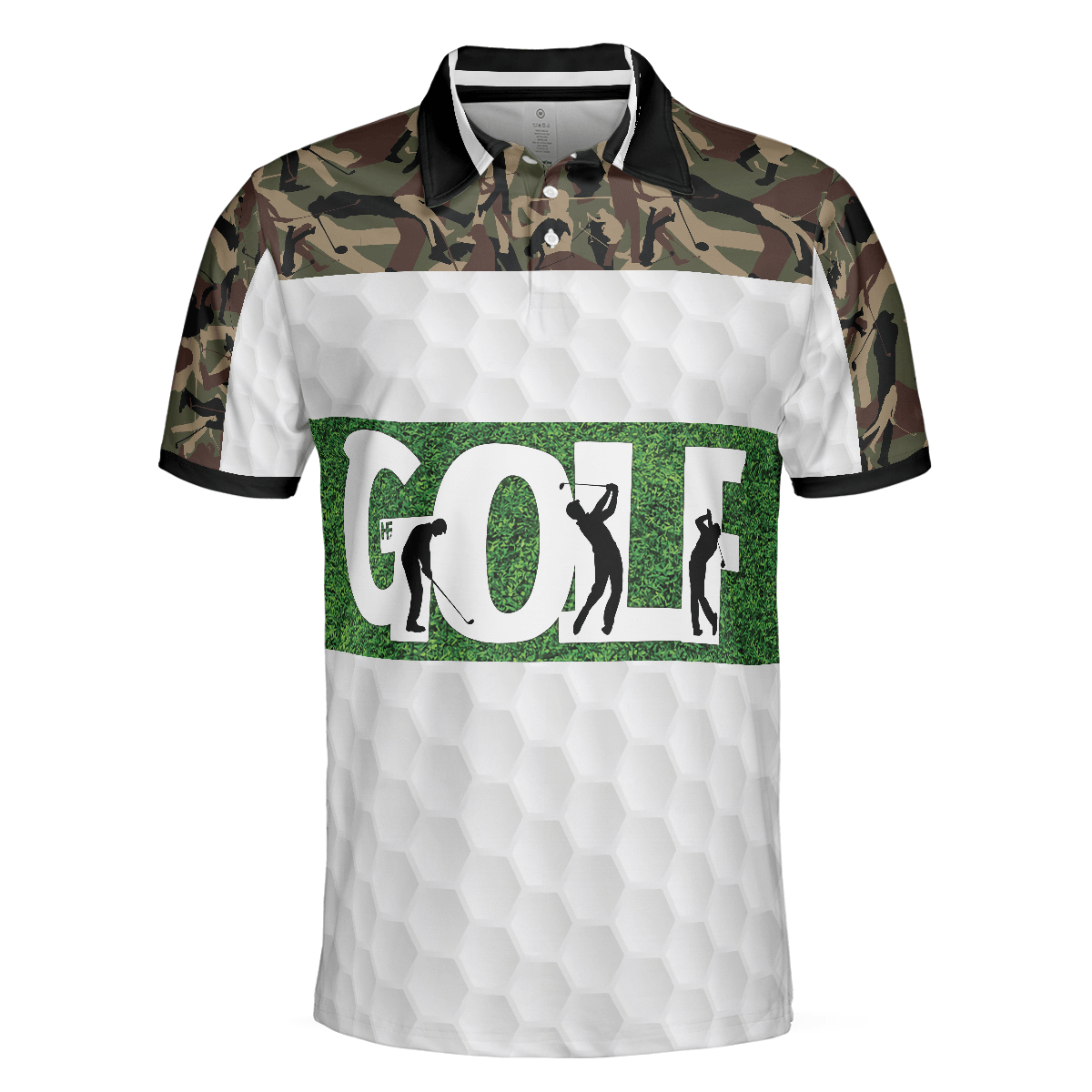 Golf Men Polo Shirts - Weapon Of Grass Destruction Camo Pattern White Background Men Polo Shirts - Perfect Gift For Men, Golfers, Golf Lover - Amzanimalsgift