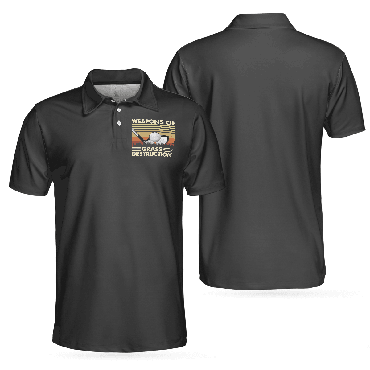 Golf Men Polo Shirts - Weapons Of Grass Destruction Vintage Chess Graphic Black Background Men Polo Shirts - Perfect Gift For Men, Golfers, Golf Lover - Amzanimalsgift