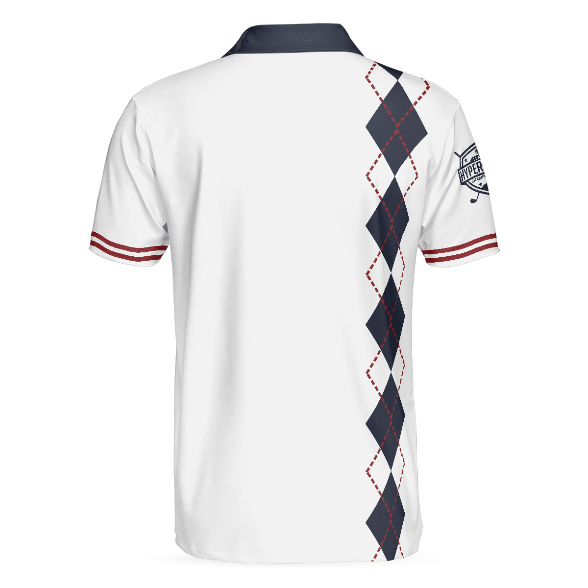 Golf Men Polo Shirts - Weapons Of Grass Destruction White And Navy Argyle Pattern Men Polo Shirts - Perfect Gift For Men, Golfers, Golf Lover - Amzanimalsgift