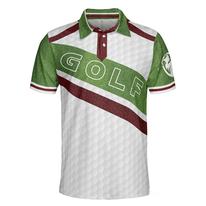 Golf Men Polo Shirts - White And Green Golfers Men Polo Shirts, Cool Gift For Golfers - Perfect Gift For Men, Golfers, Golf Lover, Male Players - Amzanimalsgift