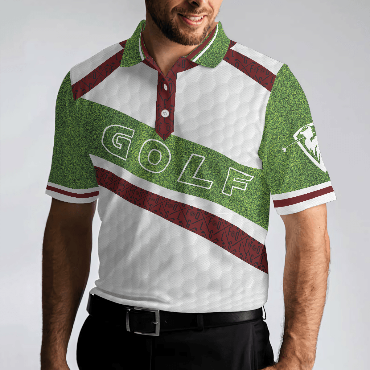 Golf Men Polo Shirts - White And Green Golfers Men Polo Shirts, Cool Gift For Golfers - Perfect Gift For Men, Golfers, Golf Lover, Male Players - Amzanimalsgift