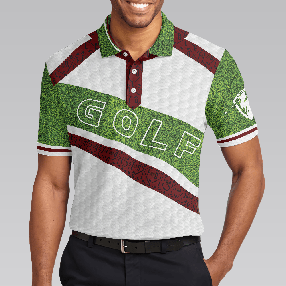 Golf Men Polo Shirts - White And Green Golfers Men Polo Shirts, Cool Gift For Golfers - Perfect Gift For Men, Golfers, Golf Lover, Male Players - Amzanimalsgift