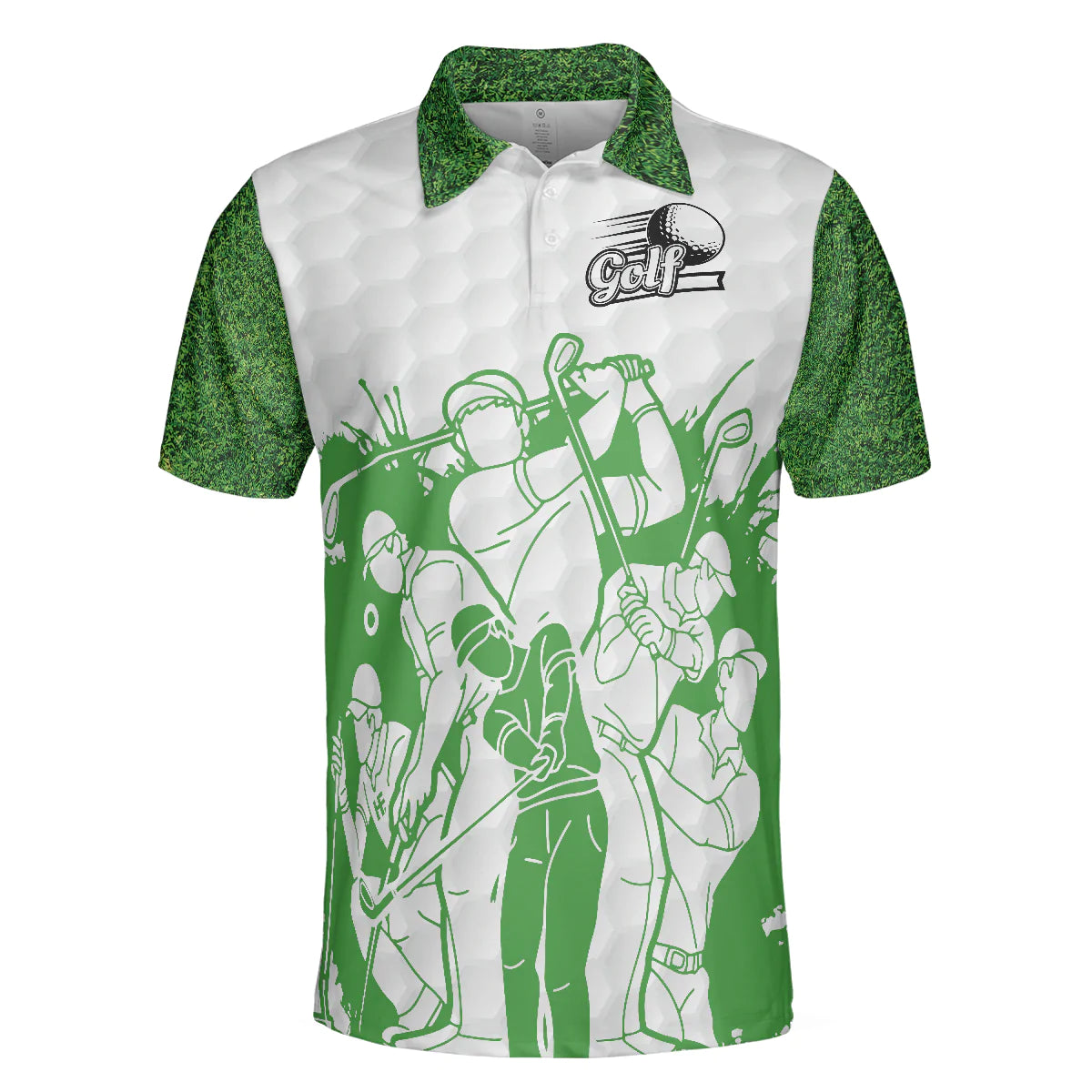 Golf Men Polo Shirts - White And Green Golfers Men Polo Shirts, King Of The Green Polo Shirt - Perfect Gift For Men, Golfers, Golf Lover, Male Players - Amzanimalsgift