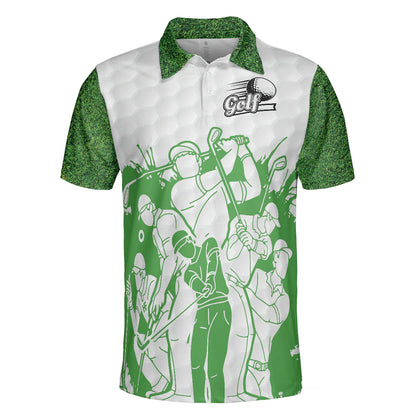 Golf Men Polo Shirts - White And Green Golfers Men Polo Shirts, King Of The Green Polo Shirt - Perfect Gift For Men, Golfers, Golf Lover, Male Players - Amzanimalsgift