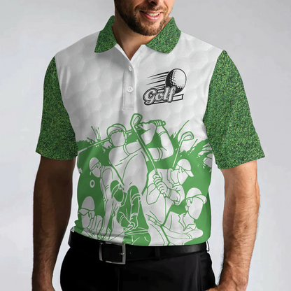 Golf Men Polo Shirts - White And Green Golfers Men Polo Shirts, King Of The Green Polo Shirt - Perfect Gift For Men, Golfers, Golf Lover, Male Players - Amzanimalsgift