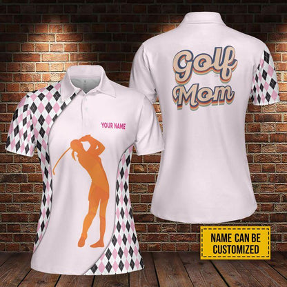 Golf Mom Custom Name Women Polo Shirt, Pink Golfer Personalized Women Polo Shirt Perfect Gift Sport For Mother's Day, Mama, Women, Team Golfers - Amzanimalsgift