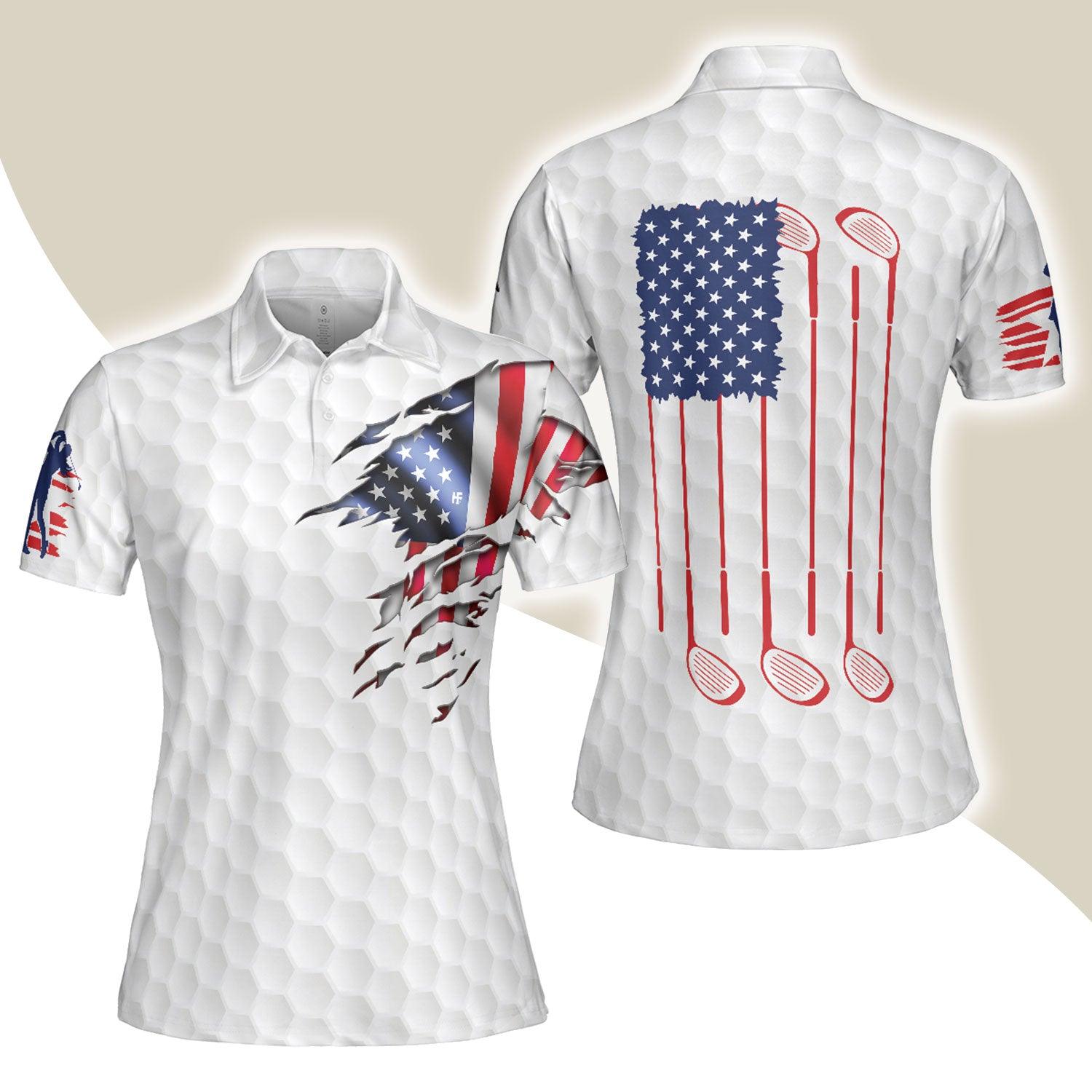Golf Women Polo Shirt, American Flag Polo Shirt, Best Golf Shirt For Ladies - Gift For Women, Golfers, Golf Lovers - Amzanimalsgift