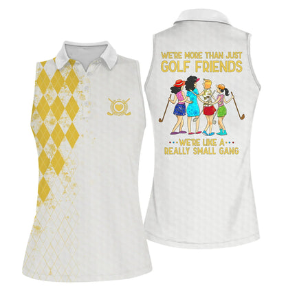 Golf Women Polo Shirt, Argyle Pattern We're More Than Just Golf Friends Polo Shirt For Female - Gift Sport For Mother's Day, Golfers, Golf Lover - Amzanimalsgift
