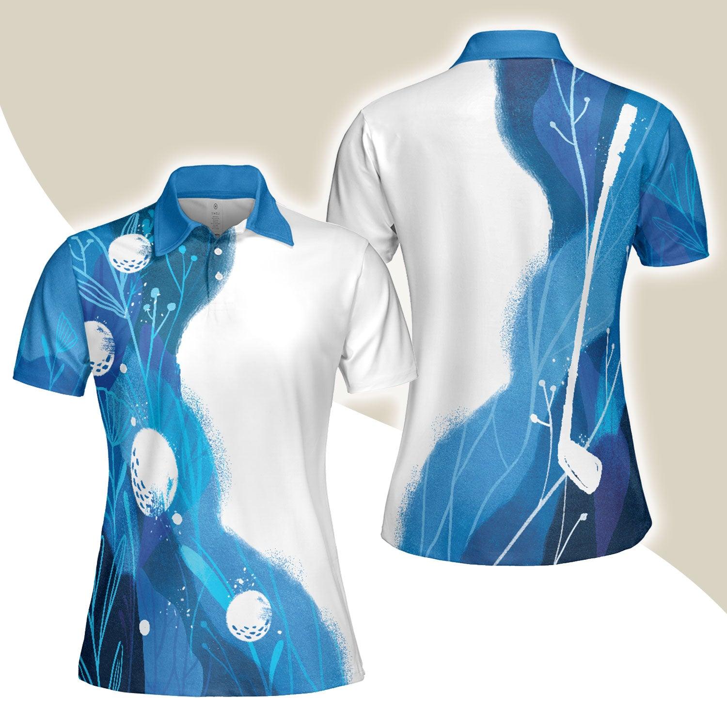 Golf Women Polo Shirt, Artistic Blue Golf Women Polo Shirts, Best Gift For Golf Lovers, Golfers, Ladies - Amzanimalsgift